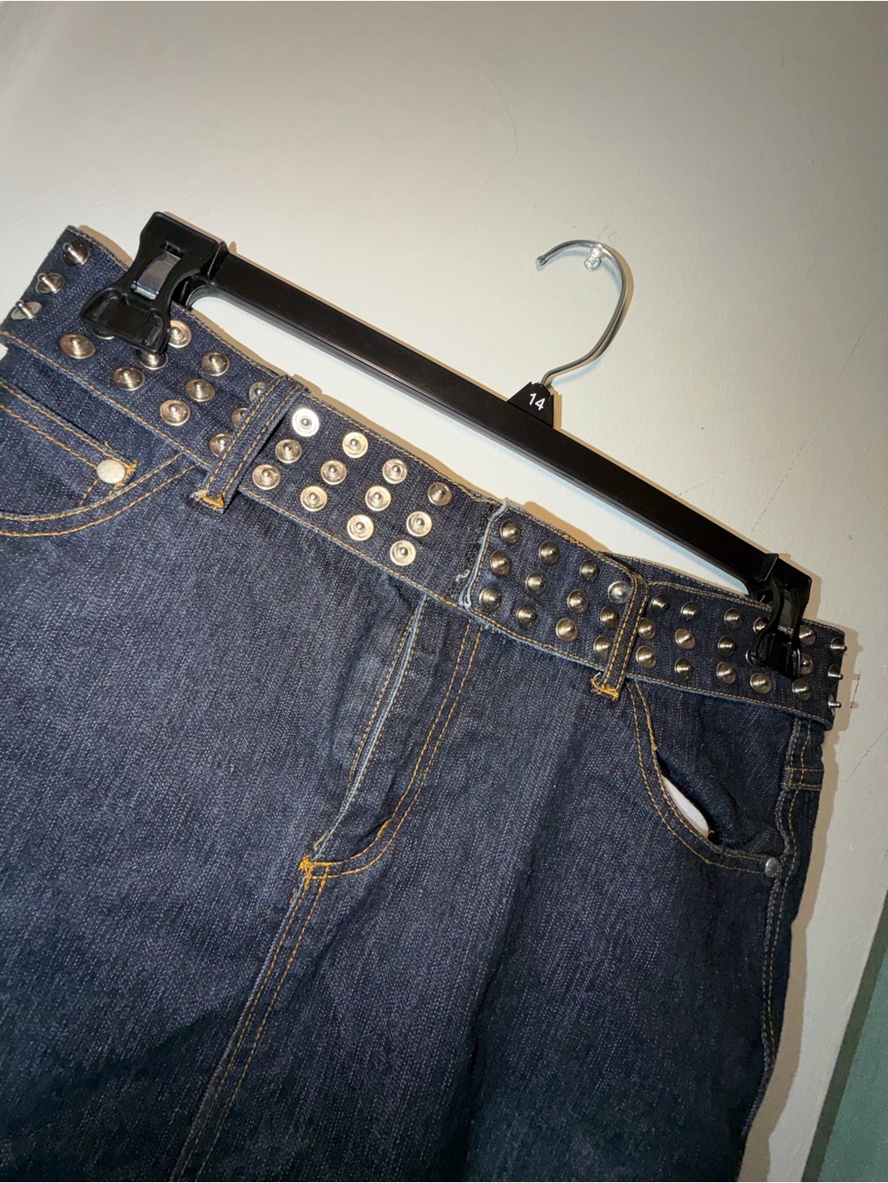 Classic Dark Denim Straight Skirt